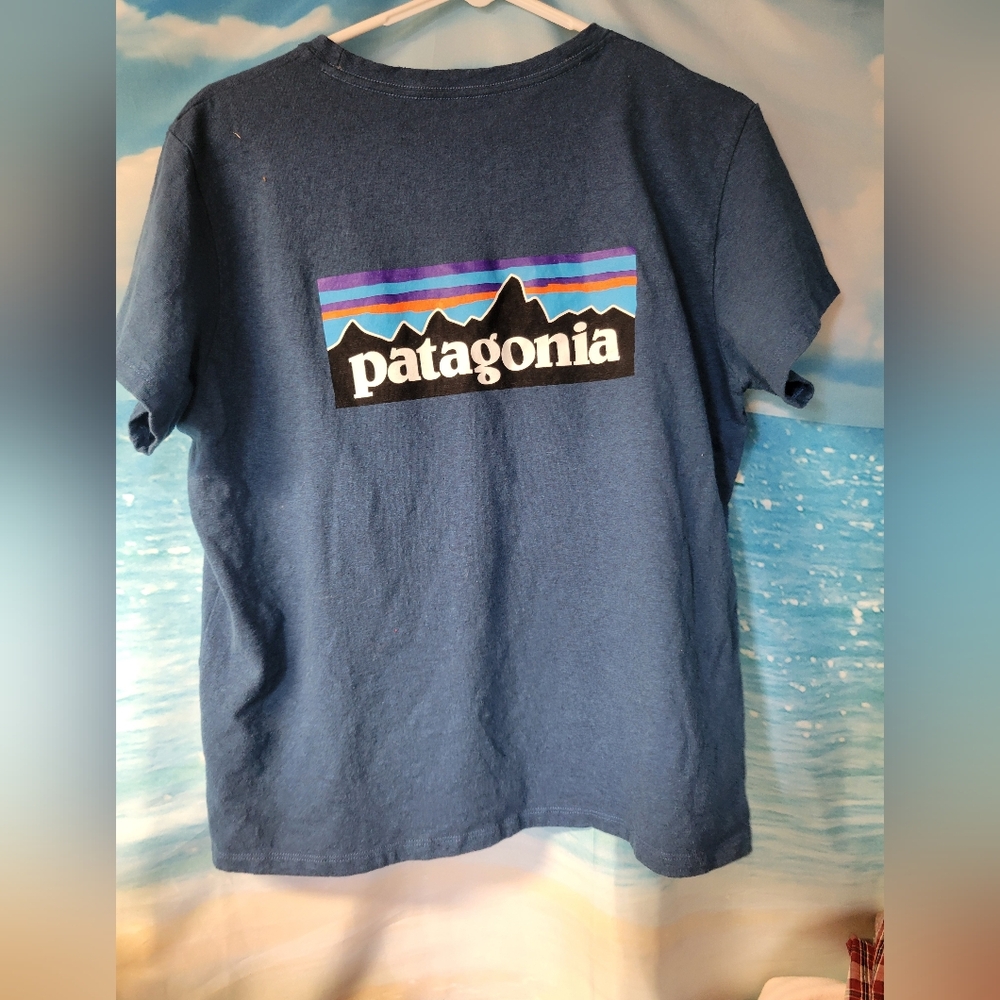 Patagonia Heather Blue Women's Tshirt Size XL - Picture 2 of 3